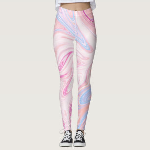 Elegant färgande pastellkrita rosa blå orange ma leggings
