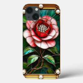 Elegant Färgat Glas Blomma med Invecklad Ram