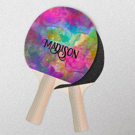 Elegant - färgat marmorkonst monogram pingisracket