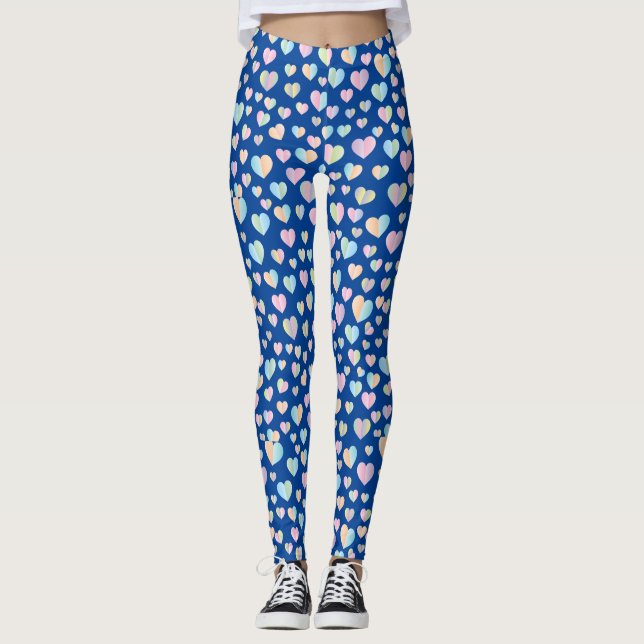 Elegant Färgfläckig Mönster--design Leggings (Framsida)