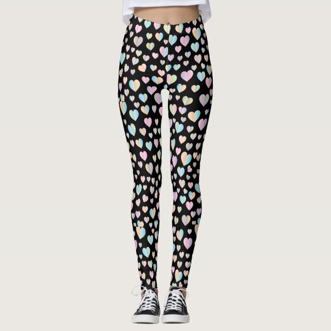 Elegant Färgfläckig Mönster--design Leggings (Framsida)