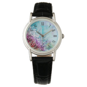 Elegant Färgfull Blommigt och Dew Women's Watch Armbandsur