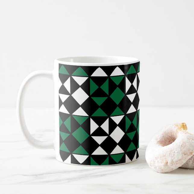 Elegant Färgfull geometrisk Mönster Kaffemugg (Med munk)