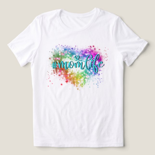 Elegant Färgfull gnistrande livslängd för glitter  T Shirt (Design Framsida)