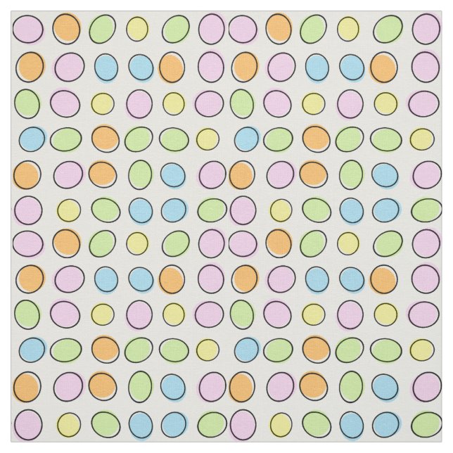 Elegant Färgfull Pastel Retro Ovaler Mönster Tyg (Provkarta)