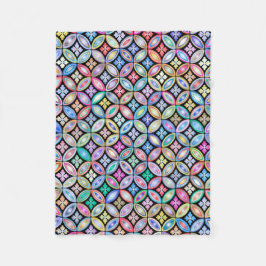 Elegant Färgfylld Abstrakt Glas Mönster Fleecefilt