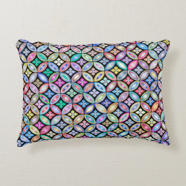 Elegant Färgfylld Abstrakt Glas Mönster Prydnadskudde