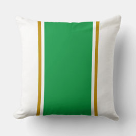 Elegant Färgfylld Bright Grönt vit brun Rand Kudde