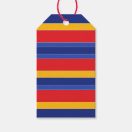 Elegant Färgfylld Rand, röd blå Gult och Silver Presentetikett