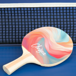 Elegant Färgfylld Vinkar-skript Namn Pingisracket