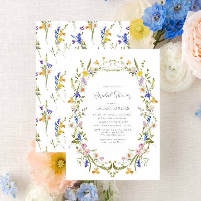 Elegant Färgfylld Vintage Garden Möhippa Inbjudningar (Bridal Shower Invitation!)