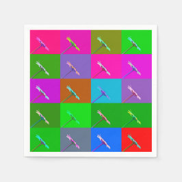 Elegant Färgfyllda Daisy fyrkanter, Roligtens Blom Pappersservett