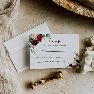 Elegant Färgglad Blommig Glädje RSVP OSA Kort