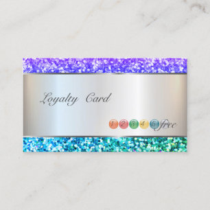 Elegant, färgglad glitterrandig lojalitetskort