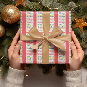 Elegant Färgglad Röd Guld Stjärnor God Jul Presentpapper