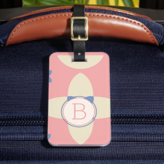 Elegant Färgglatt Chevron Mönster Med Monogram Bagagebricka