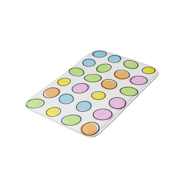 Elegant Färgglatt Pastell Retro Ovaler Mönster Badrumsmatta (Vinklad)