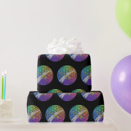 Elegant färglös blomma av livets drakonart presentpapper