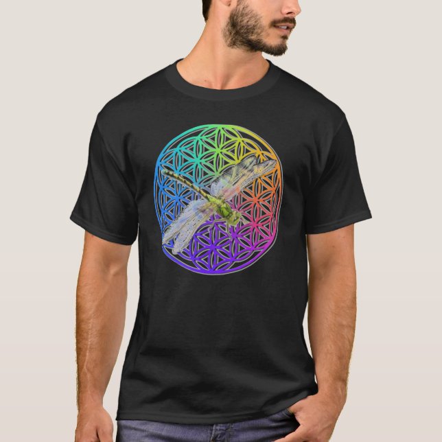 Elegant färglös blomma av livets drakonart t shirt (Framsida)