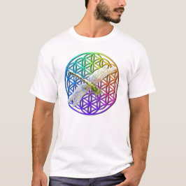 Elegant färglös blomma av livets drakonart t shirt