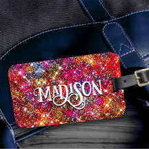 Elegant, färglös faux Glitter monogram