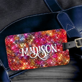 Elegant, färglös faux Glitter monogram Bagagebricka