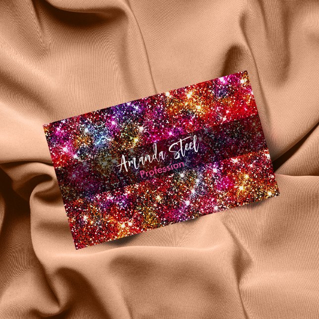 Elegant, färglös faux Glitter monogram Magnetiska Visitkort (Skapare uppladdad)