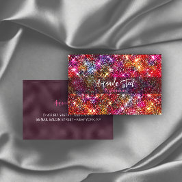 Elegant, färglös faux Glitter monogram Visitkort