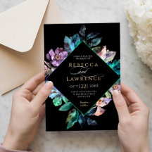 Elegant färglösa blommigtar svart bröllop