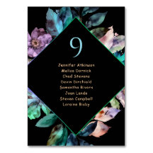 Elegant färglösa blommigtar, svart bröllop sittand