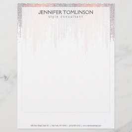 Elegant Färglöst konfetti Rain Mönster Brevhuvud