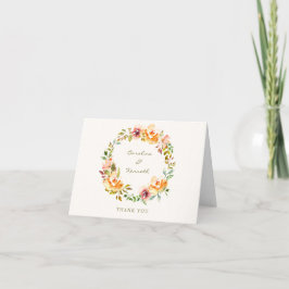 Elegant Färgmeddelande för vattenfärgen Blommigt B Tack Kort