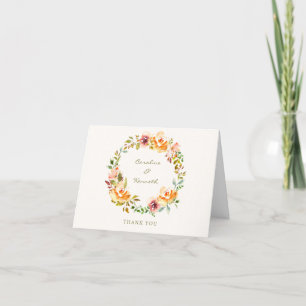 Elegant Färgmeddelande för vattenfärgen Blommigt B Tack Kort