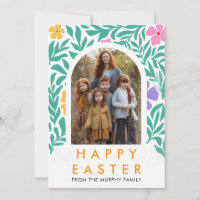 Elegant Färgrik Ark Blommig Påsk Familjefoto