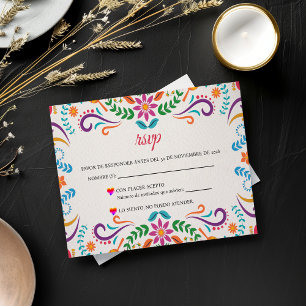 Elegant Färgrik Blommig Fiesta Spansk Bröllop OSA Kort