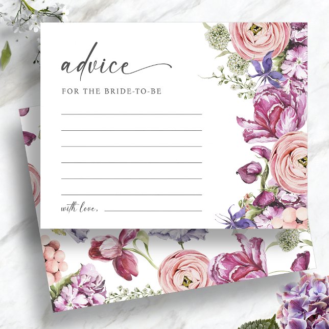 Elegant Färgrik Blommig Rådkort (Elegant Colorful Jewel Tone Floral Advice Card by Painted Paperie
)