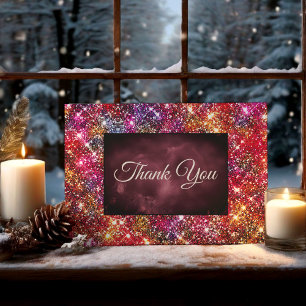 Elegant färgrik falsk glitter tack kort