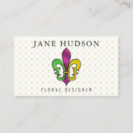 Elegant Färgrik Fleur de Lis-design Visitenkort Visitkort