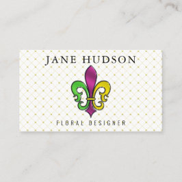Elegant Färgrik Fleur de Lis Design Visitenkort Visitkort