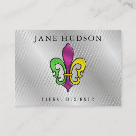 Elegant Färgrik Fleur de Lis Design Visitenkort Visitkort