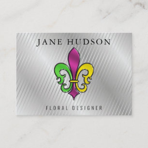 Elegant Färgrik Fleur de Lis Design Visitenkort Visitkort