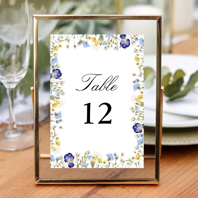 Elegant Färgrik Höst Blommig Akvarell Bröllop Bordsnummer (Elegant colorful autumn watercolor floral table number adds warm seasonal charm to wedding tables.)