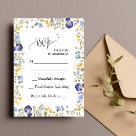 Elegant Färgrik Höstblomma Bröllop RSVP-kort Inbjudningar