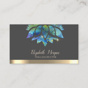 Elegant Färgrik Lotus Guld Rand Yoga Visitkort