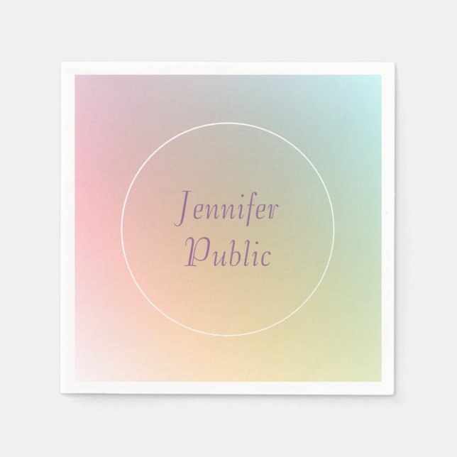 Elegant färgrik mall Kalligrafi manus Pappersservett (Framsidan)