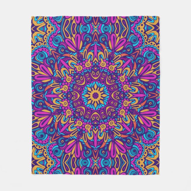 Elegant Färgrik sömlös mönster  Duschdraperi Fleecefilt (Framsidan)