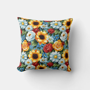 Elegant Färgrik Stilig Romantisk Blommig Chic Kudde
