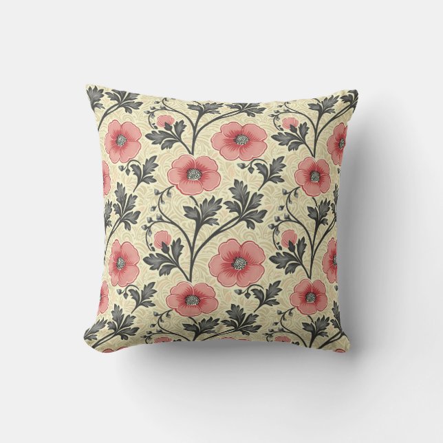 Elegant Färgrik Stilren Romantisk Blommig Chic Kudde (Framsida)