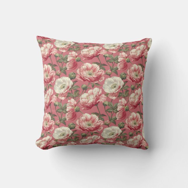 Elegant Färgrik Stilren Romantisk Blommig Chic Kudde (Framsida)
