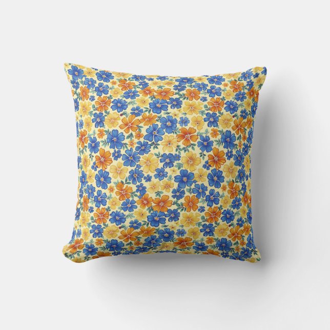 Elegant Färgrik Stilren Romantisk Blommig Chic Kudde (Framsida)